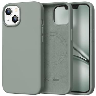 Imagem de GolbinBox Capa magnética para iPhone 13, compatível com MagSafe, [forro de microfibra macio antiarranhões], capa protetora de silicone líquido fino à prova de choque para iPhone 13 de 6,1 polegadas,