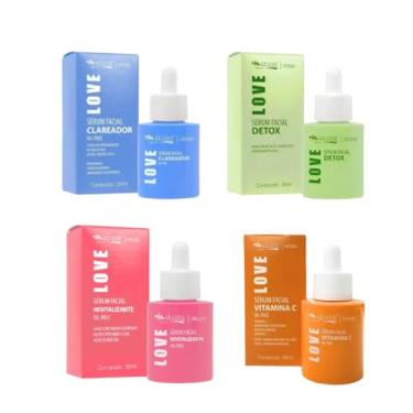 Imagem de Max Love Kit Séruns Faciais Poderosos, Clareador, Vitamina C, Detox e Revitalizante, Oil-Free, 30ml Cada, 4 Unidades