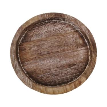 Imagem de Baoblaze Bandeja de madeira para sobremesas, decoração para banheiro, bandeja redonda decorativa, organizador de para alimentos, legumes e perfumes, a
