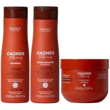 Imagem de Kit Shampoo Condicionador E Gelatina Cachos Naturais Arvensis Cabelos Crespos Definição Vegano 300g