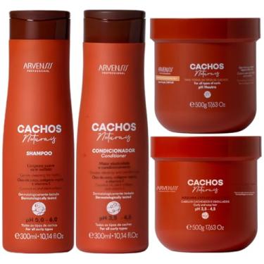 Imagem de Kit Arvensis Cachos Naturais 4 Produtos Tratamento Capilar Completo Ondulado Cacheado Vegano
