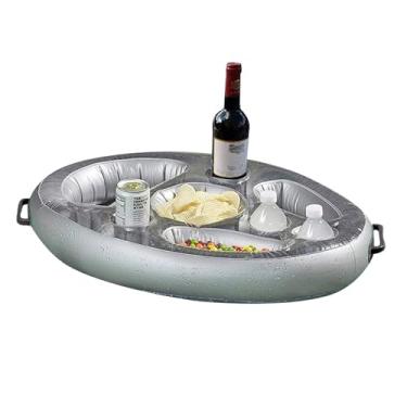 Imagem de Suporte para Bebidas Flutuante Verão Flutuador Inflável Cerveja Cooler Mesa Brincadeira na Água Tray Festa