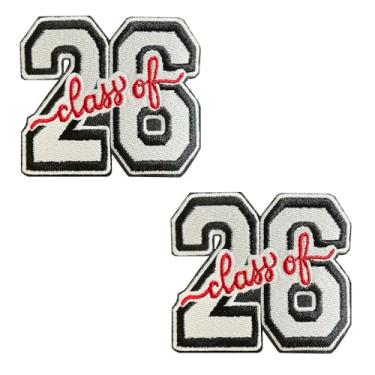 Imagem de 2 peças Class of 2026 Iron On Sew on Stitch, 2026 Graduação Professores Alunos Bordado DIY Presente de Formatura Apliques Patch para Roupas Mochilas Mochila Escolar Chapéus Jaquetas Jeans