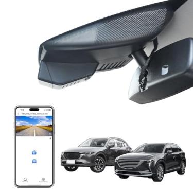 Imagem de Mangoal Câmera veicular 4K personalizada para Mazda CX5 2019-2024 e CX-9 2020-2024 2.5S Select Preferred Carbon Edition Plus Turbo Signature Touring Signature Grand Touring Sport, WiFi e aplicativo,