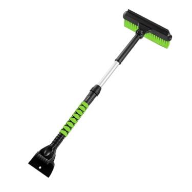 Imagem de Asixxsix Escova de neve extensível e raspador de gelo, Cabeça de escova de pivote reforçada atualizada com ABS de alta resistência e EVA Foam Grip, para carro pára- caminhão SUV (Verde)