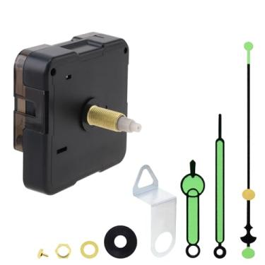 Imagem de MovFlax Kit de mecanismo de relógio silencioso de quartzo de comprimento do eixo de 22 mm com um conjunto de ponteiros de relógio brilhantes de 3,5 polegadas para bricolagem/reparo, comprimento da