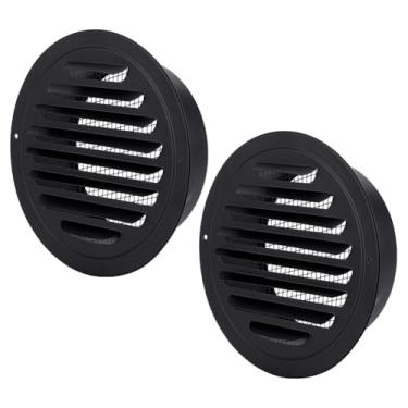 Imagem de PH PandaHall Pacote com 2 saídas de ar de aço inoxidável de 19 cm capa de exaustor oval preta Soffit ventilação para banheiro garagem cozinha secador de teto ventilação Halloween decoração de casa