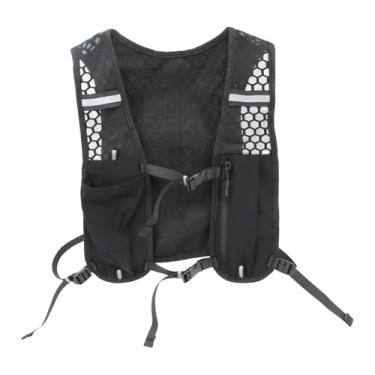 Imagem de menolana Mochila de hidratação para corrida, colete de corrida, bolsa de água com faixa refletora, mochila para trilha, caminhada e pesca, Preto