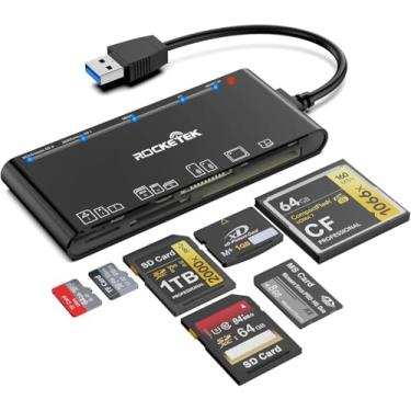 Imagem de Leitor multicartão USB 3.0 para SD/Micro SD/TF/XD/CF/MS – 7 em 1 leitor de cartão de memória/adaptador para Windows, Mac, Linux