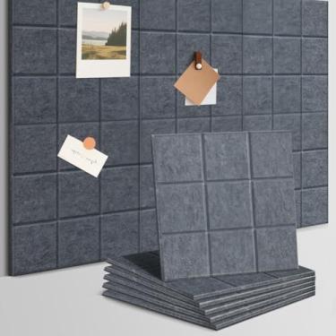 Imagem de Tábuas de cortiça para paredes, 30 x 30 cm | pacote com 6 | quadro de avisos autoadesivo, alternativo para quadro de cortiça, quadro de pinos para escritório, protetor de parede para dardos e azulejos