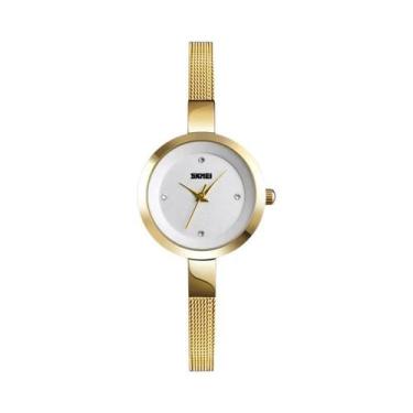 Imagem de Relógio De Pulso Feminino De Quartzo Luxuoso Com Pulseira Fina SKMEI E