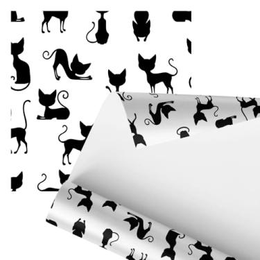 Imagem de Papel de Parede Decorativo com Estampa de Gatos, Preto e Branco, 2,80 Metros, Design Moderno para Decoração de Interiores