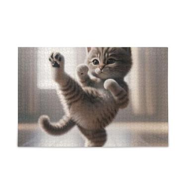 Imagem de Quebra-cabeça Karate Kitten Puzzle 500 peças para adultos e famílias