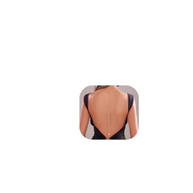 Imagem de Colar longo com pingente de pérola nas costas, strass, sexy, cristal, costas nuas, joias, casamento, noiva, pérola, pano de fundo para mulheres