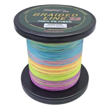 Imagem de MASTERPRO Linha líder de pesca de fibra 100% PE, 1000 jardas, colorida, superlinha de diâmetro fino 11,3 kg 13,6 kg 18 kg 22,7 kg 36,3 kg 45,4 kg quase zero stretch 8 fios trançado corda forte (0,20