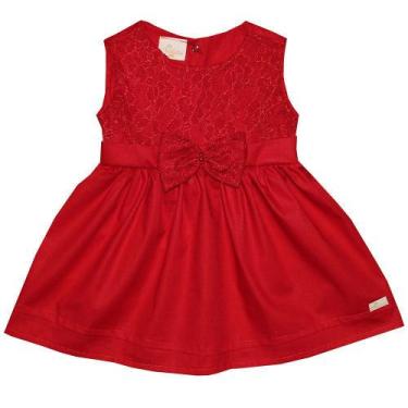 Imagem de Vestido de Bebê Belle Renda Vermelho - Um Encanto, Vermelho, G