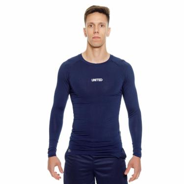 Imagem de Camiseta United performance de compressão térmica Manga Longa Proteção Solar UV 50+ - Preto - M-Masculino