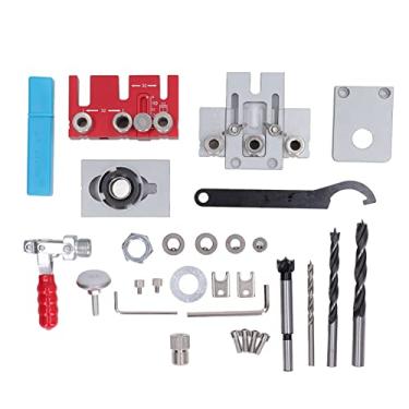 Imagem de QANYEGN Kit de gabarito de cavilha, gabarito de cavilha autocentrante, ferramenta localizadora de guia de furo de perfuração de liga de alumínio para uma ampla gama de projetos de