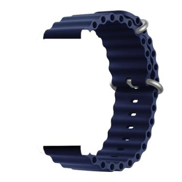 Imagem de SOMKB Pulseira de silicone para Huawei Watch GT5 46 mm e 41 mm Pulseira de laço macio para Huawei GT 5 Pro GT4 GT3 GT2 Pulseira esportiva masculina e feminina (azul meia-noite, para GT5 Pro de 46 mm)