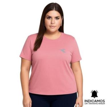 Imagem de Camiseta Diadora Small Logo Plus Size Feminina - Rosa G2-Feminino