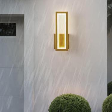 Imagem de Luzes de parede LED Externas IP65 Iluminação de parede de metal à prova d'água Design moderno Minimalista Arandela acrílica Interior/exterior para jardins Corredor Terraço Escadaria (Luz neutra