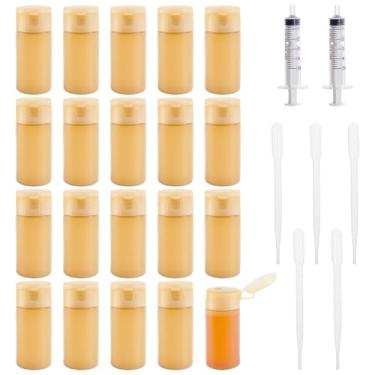Imagem de BENECREAT Pacote com 20 frascos de viagem de 30 ml/28.3 g Garrafas de Higiene Pessoal de Plástico Flip Cap Squeeze Recipientes para Maquiagem Loção Emulsão Base Shampoo Embalagem, Goldenrod