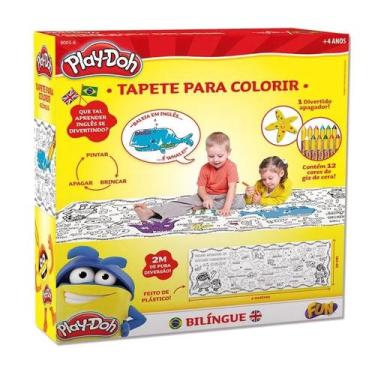 Imagem de Tapete Bilíngue com Apagador para Colorir Play-Doh Fun