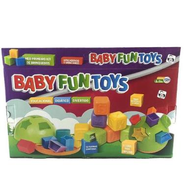 Imagem de Brinquedo Primeiro 1 Ano Didático Colorido Cubos Encaixar Peças - Baby