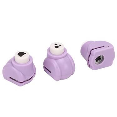 Imagem de Conjunto de 3 peças de formas de furador de artesanato, perfurador de papel DIY para scrapbook, cartões de felicitações, arte com padrão de estrela de pétala de cabeça de gato, pequenos perfuradores