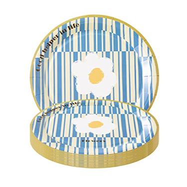 Imagem de 10 UNID Pratos de Papel Descártáveis Compostáveis Biodegradáveis Ecológicos Grau Alimentar para Churrascos Acampamentos Piqueniques Festas Aniversário