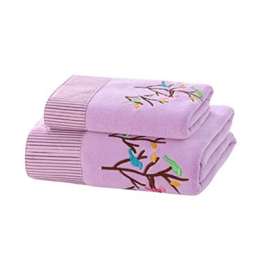 Imagem de pcagfaajmh Toalha de banho, toalha bordada de renda absorvente conjuntos de toalhas de banho de secagem rápida luxo mão banho praia rosto toalha de tecido de microfibra 1/2 peças, 07,70x140 cm 1 peça
