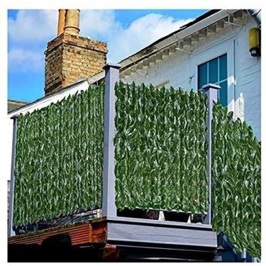 Imagem de Tela de privacidade para varanda cerca viva artificial cerca de jardim, painéis de parede de plantas artificiais de grama verde cerca de decoração, cerca de jardim, proteção contra desbotamento UV