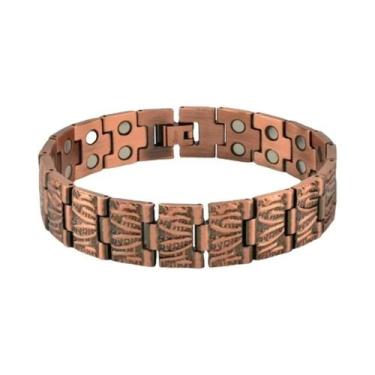 Imagem de Pulseira Magnética Cor Cobre Vermelho Para Homens E Mulheres, Dupla Fi