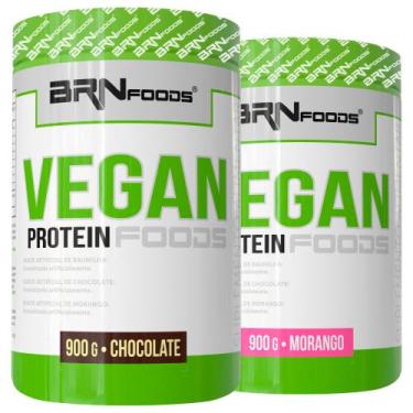 Imagem de Kit 2x Proteína Vegana  Vegan Protein 900g  BRN Foods, Chocolate e Mor