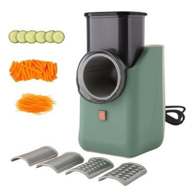 Imagem de Cortador Picador Ralador Elétrico de Legumes Fatiar Ralar Cortar Legumes Batata Cenoura Ralador de Queijo (Verde)