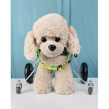 Imagem de Cadeira de rodas para cães com deficiência de 4 rodas, carrinho de suporte completo para cães e gatos pequenos, auxílio de mobilidade da perna dianteira e traseira, carro andador de animais de