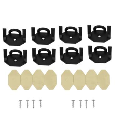 Imagem de Ganchos adesivos para chapéu, fixação forte, sem marcação, suporte de boné de beisebol montado na parede para porta de armário, quarto, organizador de escritório, ABS, preto, 8