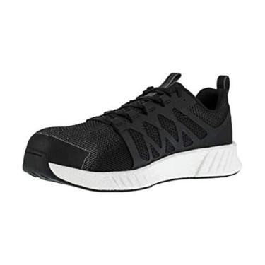 Imagem de Reebok Tênis esportivo feminino Fusion Flexweave Safety Toe para trabalho industrial, Preto, 14