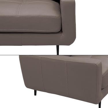 Imagem de Sofá Decorativo Isaac 4 Lugares Sala de estar 270cm Pés em Aço Couro Avelã G88 - Gran Belo