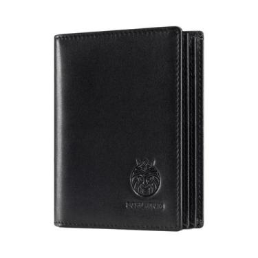 Imagem de Carteira De Couro Genuíno Bifold Com Bloqueio RFID De Grande Capacidad
