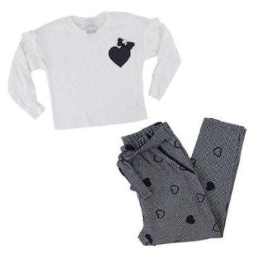 Imagem de Conjunto Infantil Feminino Lunender Alakazoo Corações Branco-Feminino