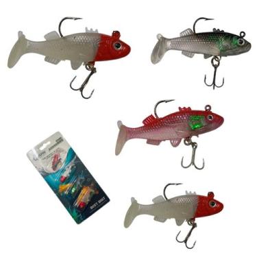 Imagem de Isca Artificial 4 Peixes Pesca Soft Shad Captura Pescaria Esportiva Tu