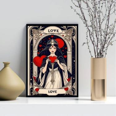 Imagem de Quadro Decorativo Carta Tarot - Love 45X34Cm - Com Vidro
