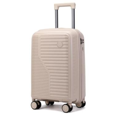 Imagem de Mala De Bordo 10Kg Polipropileno Inquebrável Monaco Bege - Dermond