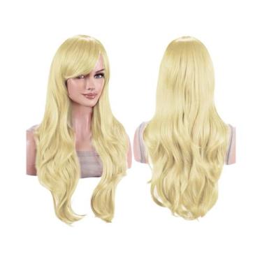 Imagem de Peruca Sintética Colorida De 70cm Com Ondas E Franja Para Mulheres, Fa