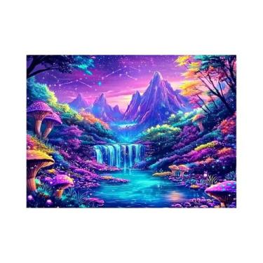 Imagem de Tapeçaria De Floresta Fantástica Que Brilha No Escuro Para Decoração D