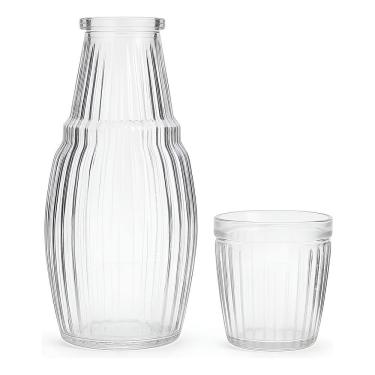 Imagem de Garrafa De Vidro 1000ml Com Copo Protetor Para Cabeceira