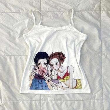 Imagem de Top Cropped Vintage Sem Mangas Goth Emo Girl Y2k 90s Streetwear Corset