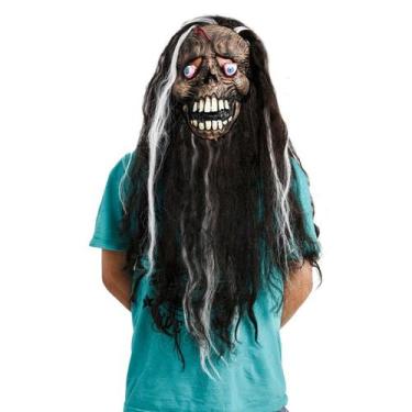 Imagem de Máscara de cabeça cheia Horror Ghost Scary Latex Halloween com cabelo 