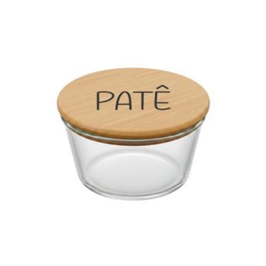 Imagem de Pote Hermético Redondo Vidro e Tampa de Bambu (380 ml) Patê - Casa Vit